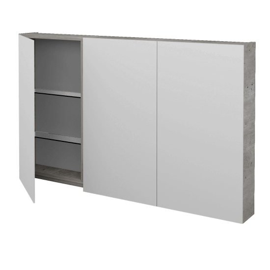 Badezimmer Spiegelschrank AMBIENTE GA3E 120  - M17 Schwarz Lack Matt