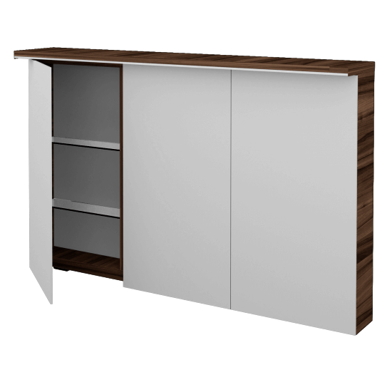 Badezimmer Spiegelschrank LINEA GA3OE 120  - D06 Nussbaum