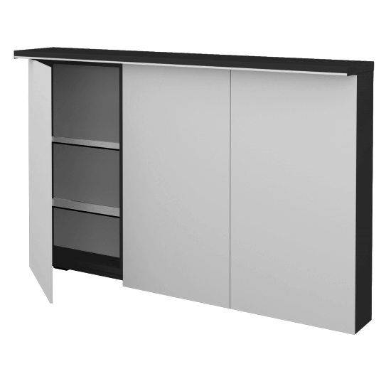 Badezimmer Spiegelschrank LINEA GA3OE 120  - N03 Graphite