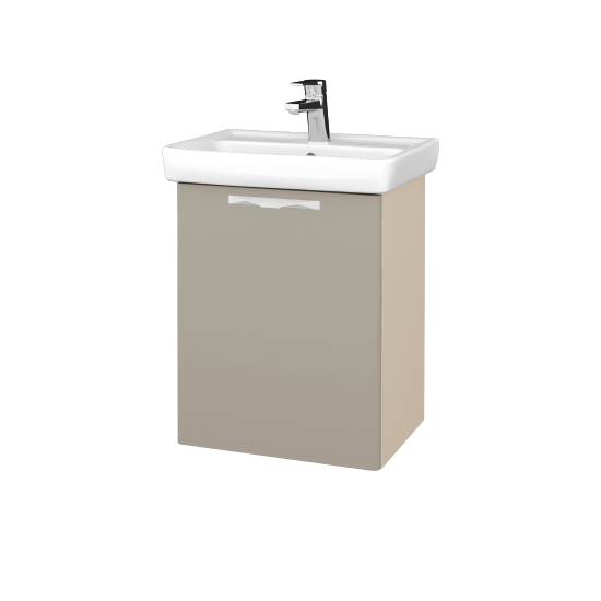 Waschtischunterschrank NEO SZD 50  - M19 Cream Lack matt - Griffes T09 - L04 Taupe Lack Hochglanz - Links