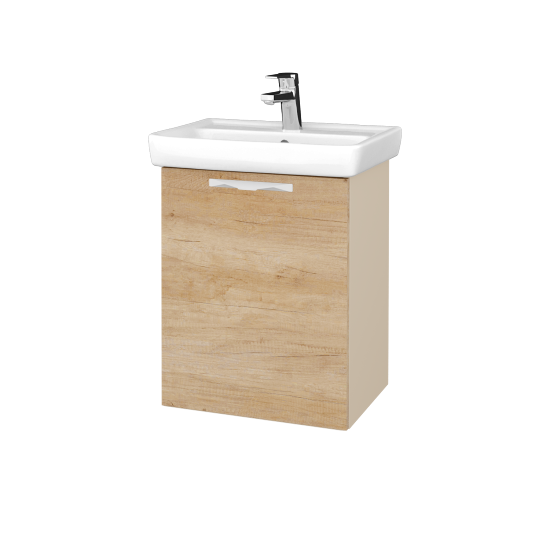 Waschtischunterschrank NEO SZD 50  - M19 Cream Lack matt - Griffes T09 - D15 Eiche Nebraska - Links