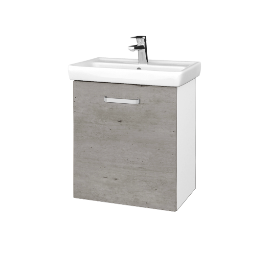 Waschtischunterschrank NEO SZD 55  - M01 Weiß Lack Matt - Griffes T01 - D01 Beton - Links