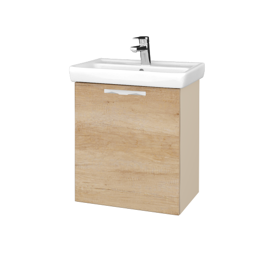 Waschtischunterschrank NEO SZD 55  - M19 Cream Lack matt - Griffes T09 - D15 Eiche Nebraska - Links
