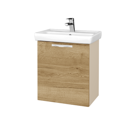 Waschtischunterschrank NEO SZD 55  - M19 Cream Lack matt - Griffes T09 - D26 Ontario - Links