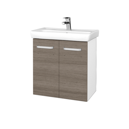 Waschtischunterschrank NEO SZD2 60  - M01 Weiß Lack Matt - Griffes T01 - D03 Cafe