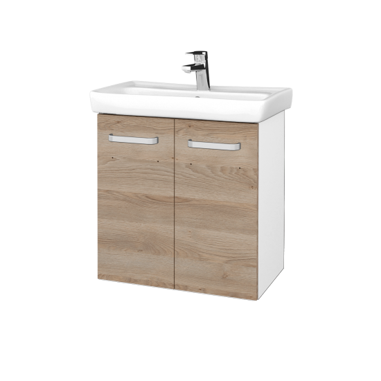 Badezimmerschrank NEO SZD2 60  - M01 Weiß Lack Matt - Griffes T01 - D17 Eiche Colorado