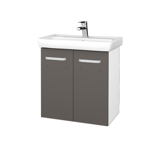 Waschtischunterschrank NEO SZD2 60  - M01 Weiß Lack Matt - Griffes T01 - N06 Lava