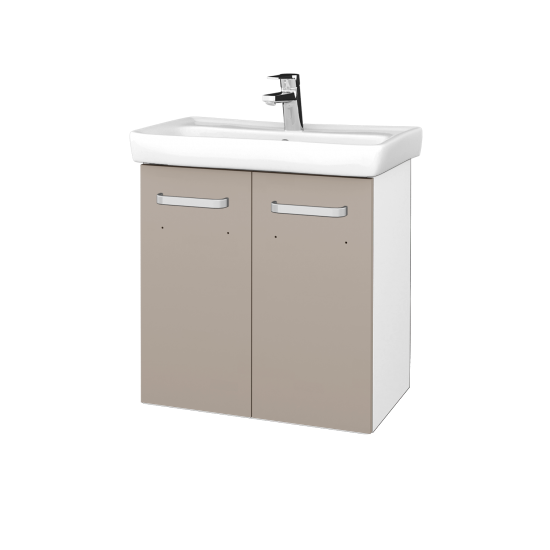 Waschtischunterschrank NEO SZD2 60  - M01 Weiß Lack Matt - Griffes T01 - N07 Stone