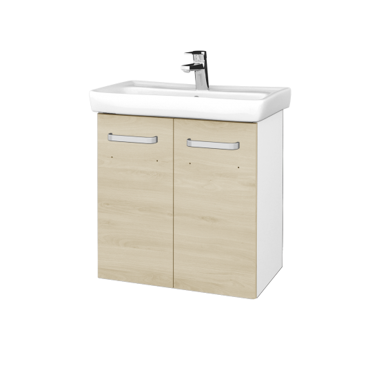 Waschtischunterschrank NEO SZD2 60  - M01 Weiß Lack Matt - Griffes T01 - D24 Ohio
