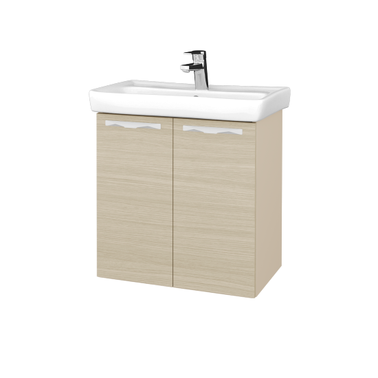 Waschtischunterschrank NEO SZD2 60  - M19 Cream Lack matt - Griffes T09 - D04 Eiche