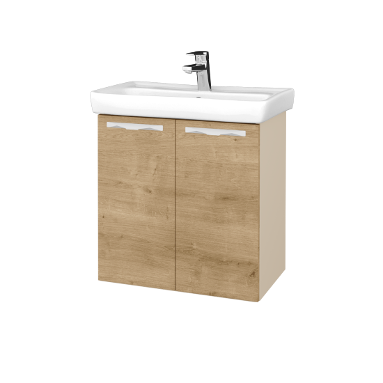 Waschtischunterschrank NEO SZD2 60  - M19 Cream Lack matt - Griffes T09 - D09 Arlington