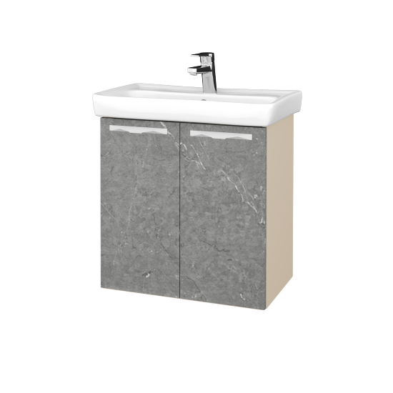 Waschtischunterschrank NEO SZD2 60  - M19 Cream Lack matt - Griffes T09 - D20 Galaxy
