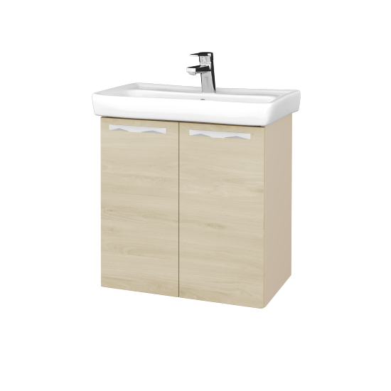 Waschtischunterschrank NEO SZD2 60  - M19 Cream Lack matt - Griffes T09 - D24 Ohio