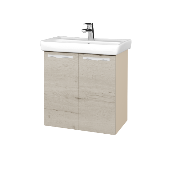 Waschtischunterschrank NEO SZD2 60  - M19 Cream Lack matt - Griffes T09 - D28 Alberta