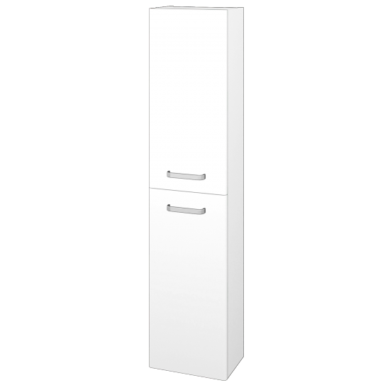 Vysoká skříň DOOR SV1D2 35  - M01 Bílá mat - Úchytka T01 - L01 Bílá vysoký lesk - Levé