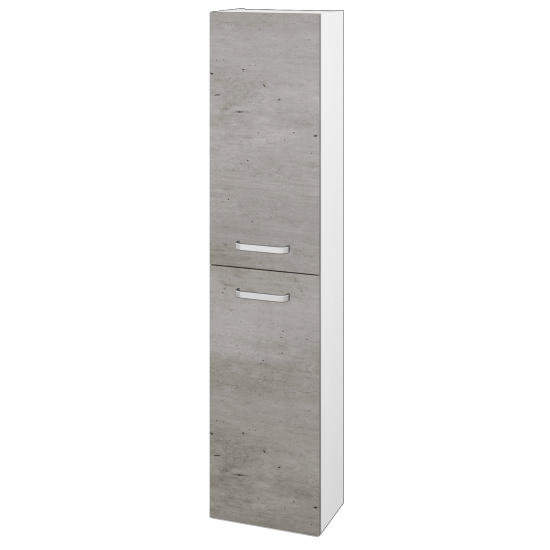 Hochschrank NEO SV1D2 35  - M01 Weiß Lack Matt - Griffes T01 - D01 Beton - Links