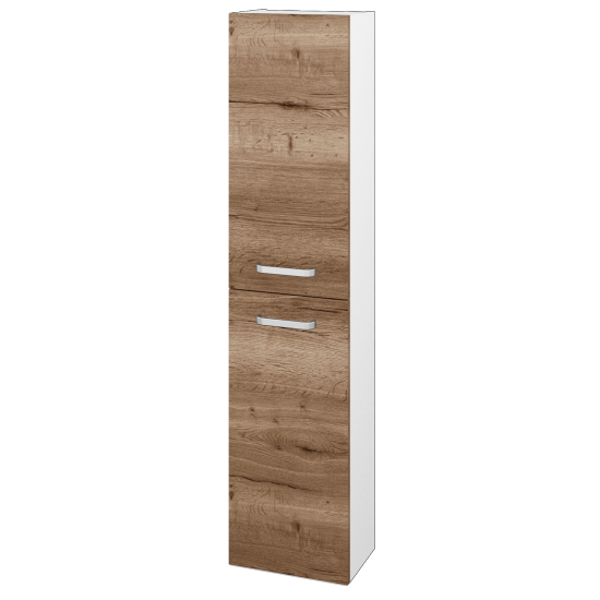 Hochschrank NEO SV1D2 35  - M01 Weiß Lack Matt - Griffes T01 - D21 Tobacco - Links