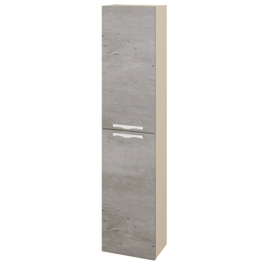 Hochschrank NEO SV1D2 35  - M19 Cream Lack matt - Griffes T09 - D01 Beton - Links