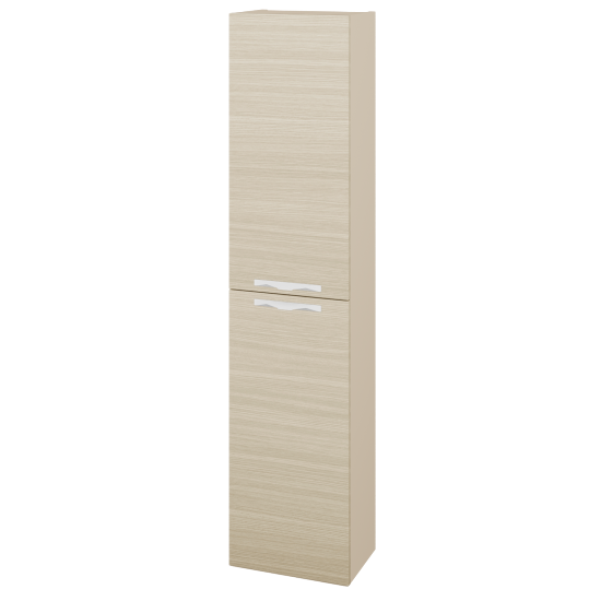 Hochschrank NEO SV1D2 35  - M19 Cream Lack matt - Griffes T09 - D04 Eiche - Links