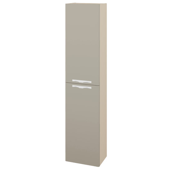 Hochschrank NEO SV1D2 35  - M19 Cream Lack matt - Griffes T09 - L04 Taupe Lack Hochglanz - Links