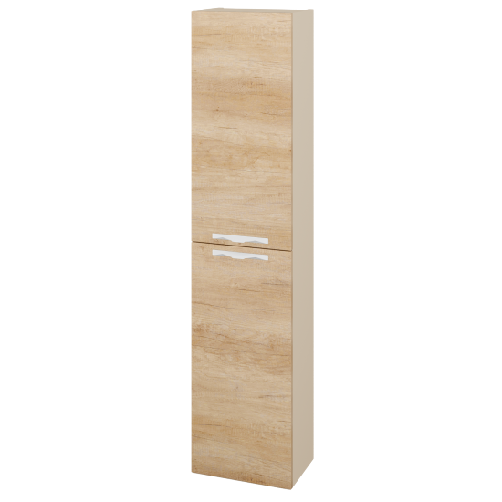 Hochschrank NEO SV1D2 35  - M19 Cream Lack matt - Griffes T09 - D15 Eiche Nebraska - Links