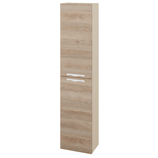 Hochschrank NEO SV1D2 35  - M19 Cream Lack matt - Griff T09 - D17 Eiche Colorado - Links