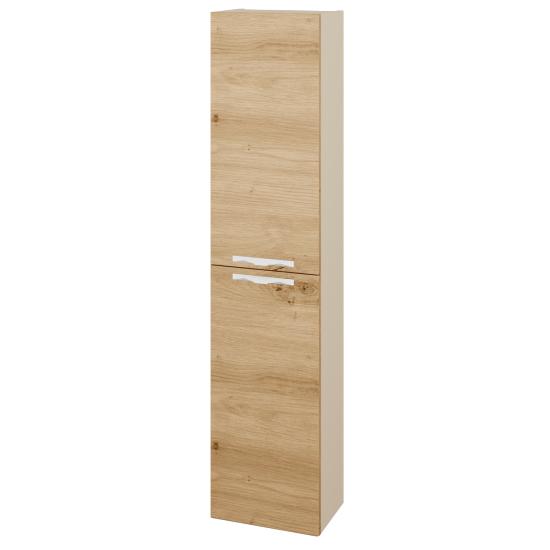 Hochschrank NEO SV1D2 35  - M19 Cream Lack matt - Griffes T09 - D22 Caramel - Links