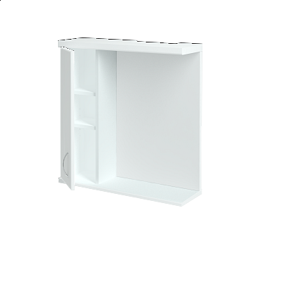 Spiegelschrank Dreja 65 GA S R  - N01 Weiß Hochglanz - L01 Weiß Lack Hochglanz - Links