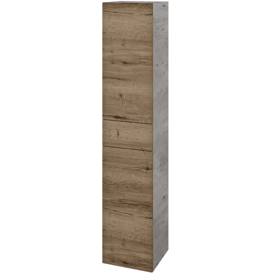 Hochschrank UNI SVD2Z 35  - D01 Beton - Grifflose Ausführung T00 (ohne Bohrungen für Griffe) - D21 Tobacco - Links