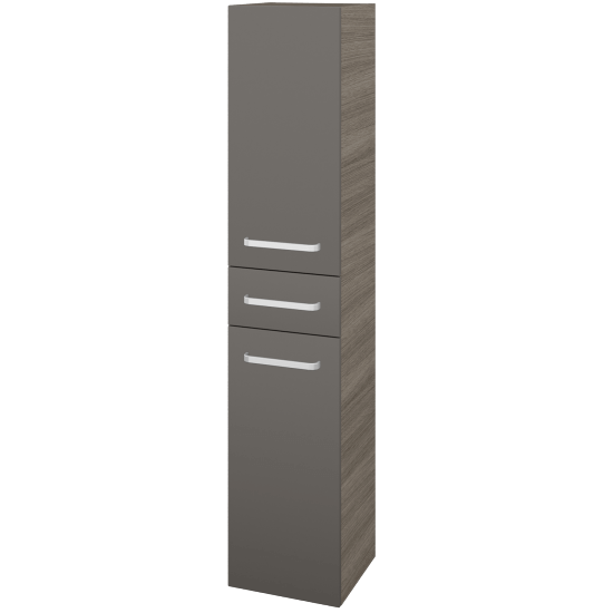 Hochschrank UNI SVD2Z 35  - D03 Cafe - Griffes T01 - N06 Lava - Links