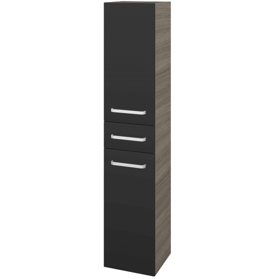 Hochschrank UNI SVD2Z 35  - D03 Cafe - Griffes T01 - N03 Graphite - Links