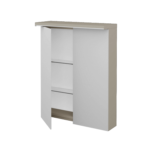 Badezimmer Spiegelschrank LINEA GA2OE 60  - L04 Taupe Lack Hochglanz