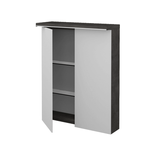 Badezimmer Spiegelschrank LINEA GA2OE 60  - D16 Dark Beton