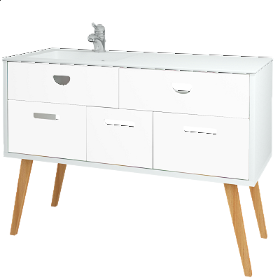 Badezimmerschrank COOL SZZ4 120  - L01 Weiß Lack Hochglanz