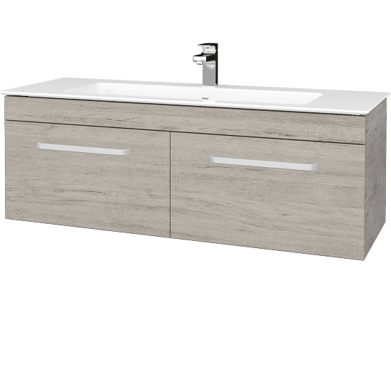 Badezimmerschrank LINEA SZZ2 120  - D01 Beton - Griffes T01 - D05 Oregon