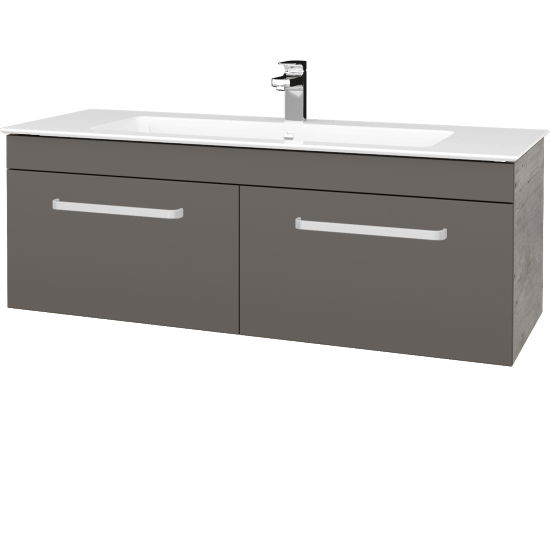 Badezimmerschrank LINEA SZZ2 120  - D01 Beton - Griffes T01 - N06 Lava