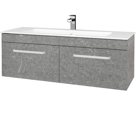 Badezimmerschrank LINEA SZZ2 120  - D01 Beton - Griffes T01 - D20 Galaxy