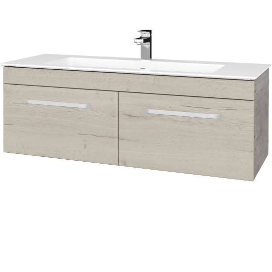 Waschtischunterschrank LINEA SZZ2 120  - D01 Beton - Griffes T01 - D28 Alberta