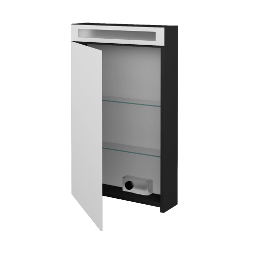 Badezimmer Spiegelschrank ORO GAOE 50  - N03 Graphite - Links