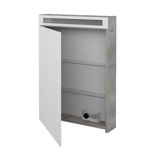 Badezimmer Spiegelschrank ORO GAOE 60  - D01 Beton - Links