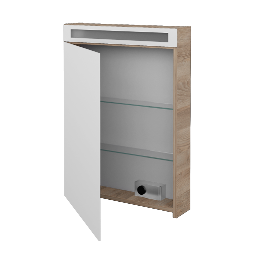 Badezimmer Spiegelschrank ORO GAOE 60  - D17 Eiche Colorado - Links