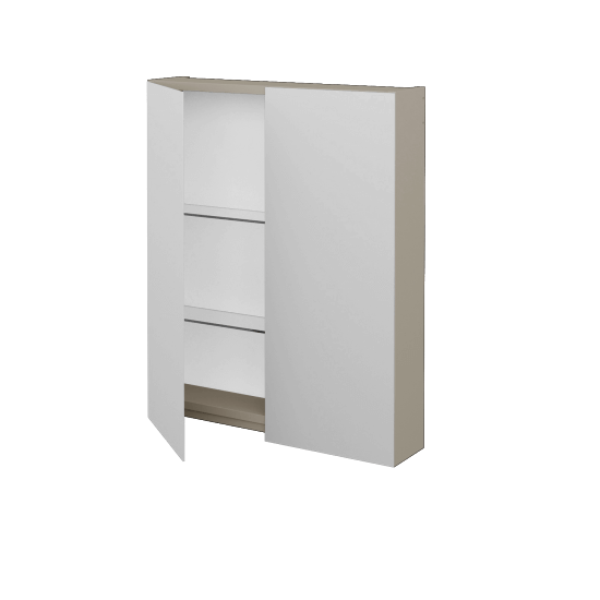 Badezimmer Spiegelschrank AMBIENTE GA2E 60  - L04 Taupe Lack Hochglanz