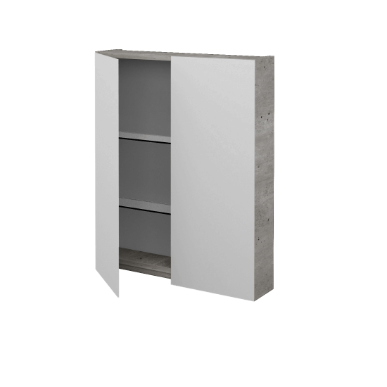 Badezimmer Spiegelschrank AMBIENTE GA2E 60  - L17 Schwarz Lack Hochglanz