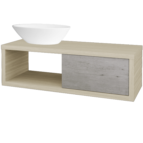 Badezimmerschrank MOVE SZZO 120 (Waschtisch Triumph)  - D04 Eiche - D01 Beton - Links