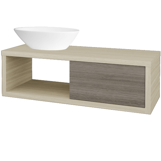 Badezimmerschrank MOVE SZZO 120 (Waschtisch Triumph)  - D04 Eiche - D03 Cafe - Links