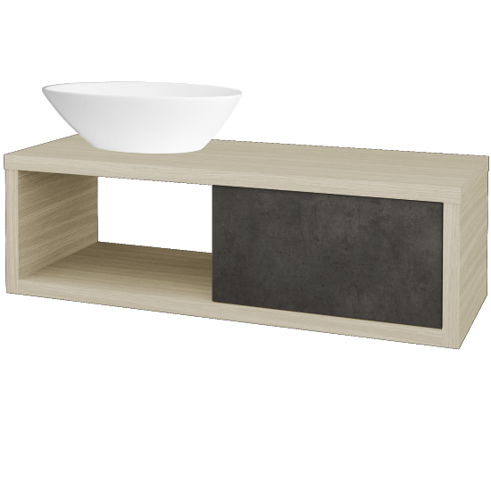 Badezimmerschrank MOVE SZZO 120 (Waschtisch Triumph)  - D04 Eiche - D16 Dark Beton - Links