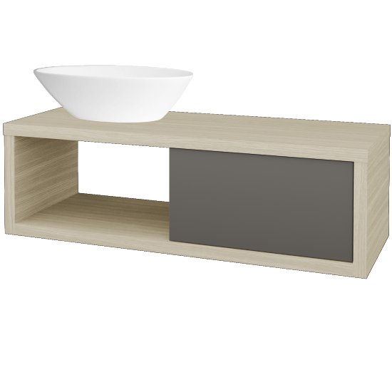 Waschtischunterschrank MOVE SZZO 120 (Waschtisch Triumph)  - D04 Eiche - N06 Lava - Links