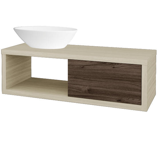 Waschtischunterschrank MOVE SZZO 120 (Waschtisch Triumph)  - D04 Eiche - D25 Teak - Links