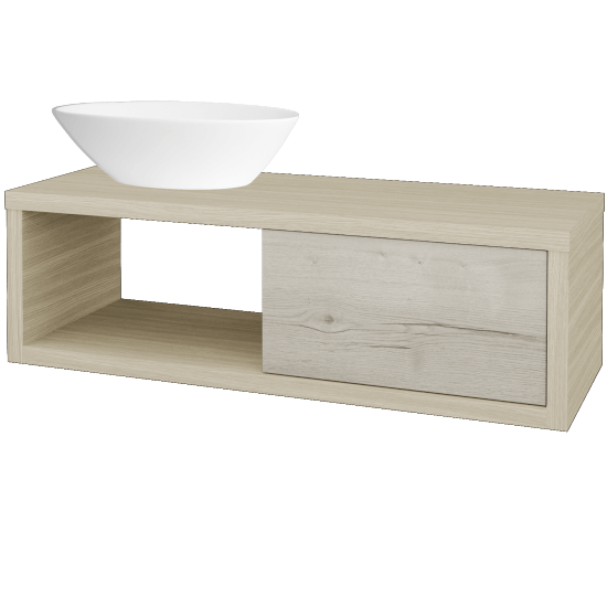 Waschtischunterschrank MOVE SZZO 120 (Waschtisch Triumph)  - D04 Eiche - D28 Alberta - Links