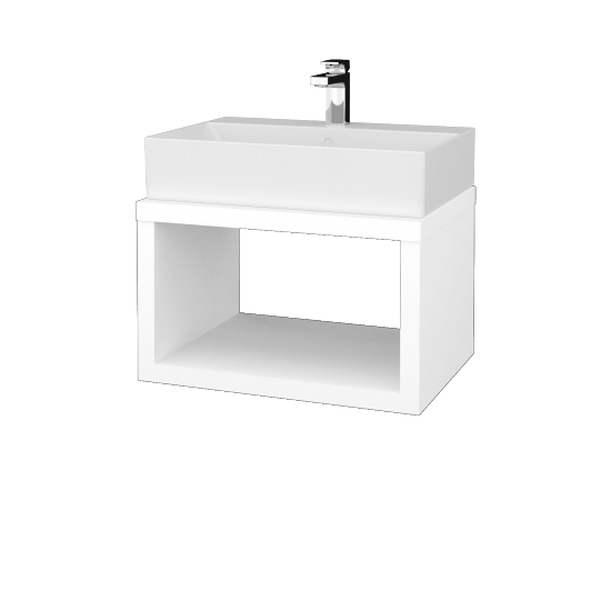 Badezimmerschrank MOVE SZO 60 (Waschtisch Kube)  - L01 Weiß Lack Hochglanz